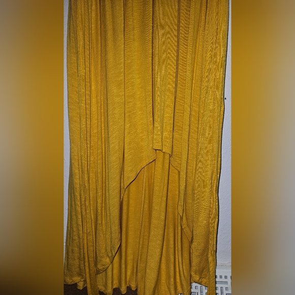 Lane Bryant Maxi High-Low Dress Hippie Boho Mustard Yellow Y2K Retro 80's XL - Picture 8 of 9